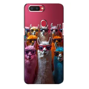 Чохол з принтом стильні тварини для OPPO P11c (Лами в окулярах)