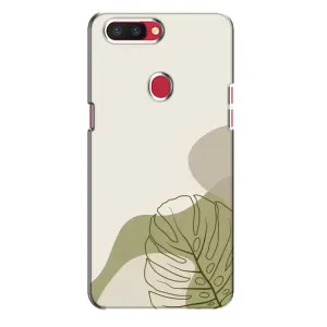Силиконовый чехол с принтом в цветах на Oppo R11s (Зеленая монстера дизайн)