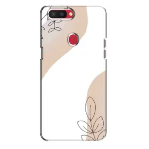 Силиконовый чехол с принтом в цветах на Oppo R11s (Нюдовая веточка абстракция)