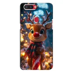 Яскравий чохол для Oppo R11s з Зимові Оленята (Олень з шарфом)