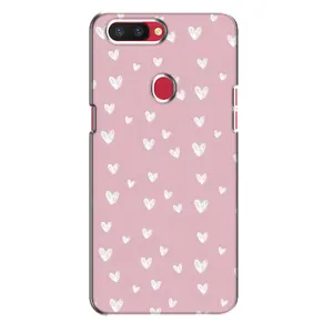 Чехол с розовым рисунком для Oppo R11s (Сердечки на розовом)