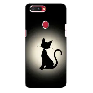 Чехол с принтом для Oppo R11s (AlphaPrint) Модные коты (Силуэт котика)
