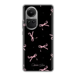 Чохол з бантиками на OPPO Reno 10 Про (Банти на чорному)