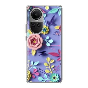 Чехлы с Цветами для Oppo Reno 10 Pro (VPrint) (Цветочный дизайн)