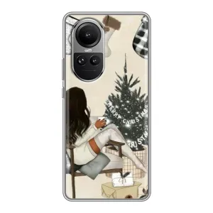 Різдвяні, Святкові Чохли для OPPO Reno 10 Про (Дівчина з ялинкою)