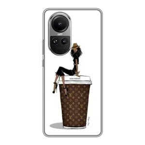 Чехлы Луи Витон для Oppo Reno 10 Pro (AlphaPrint - LOUIS VUITTON) (кофе LOUIS VUITTON)