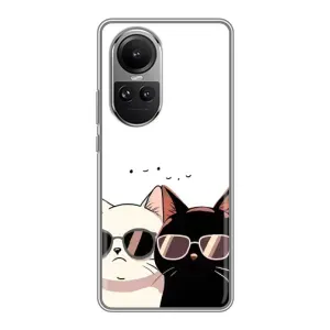 Чохол з малюнком кіт на Oppo Reno 10 Pro (Коти в окулярах)