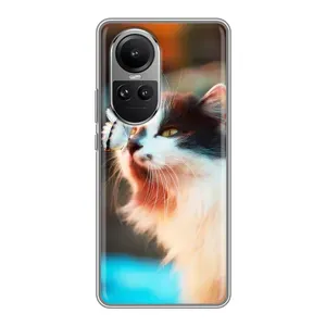 Чохол на OPPO Reno 10 Про з Котиками (VPrint) (Котик з метеликом)