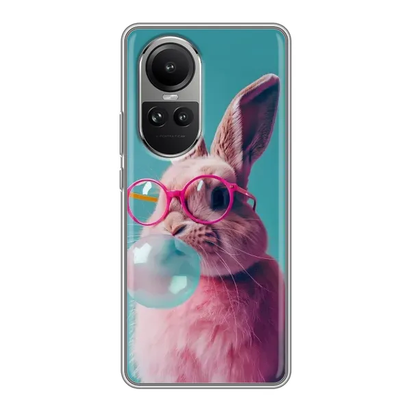 Чехол с принтом «Кролик в очках» для OPPO Reno 10 Pro