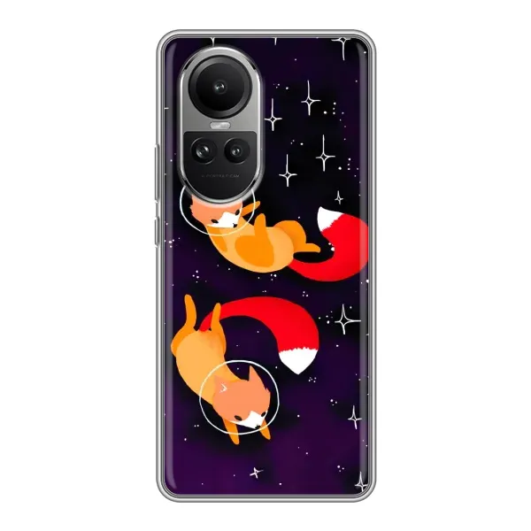 Чехол с принтом «Лисички космонавты» для OPPO Reno 10 Pro Чехол с принтом «Лисички космонавты» для OPPO Reno 10 Pro
