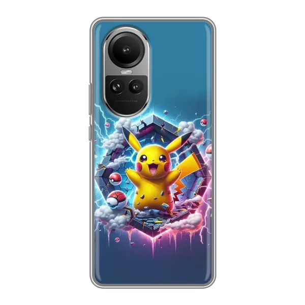 Чохол з принтом «Лого Пікачу» для OPPO Reno 10 Pro
