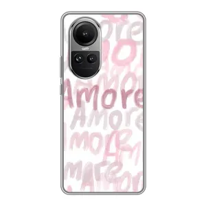 Чехол с розовым рисунком для Oppo Reno 10 Pro (Аморе любовь)