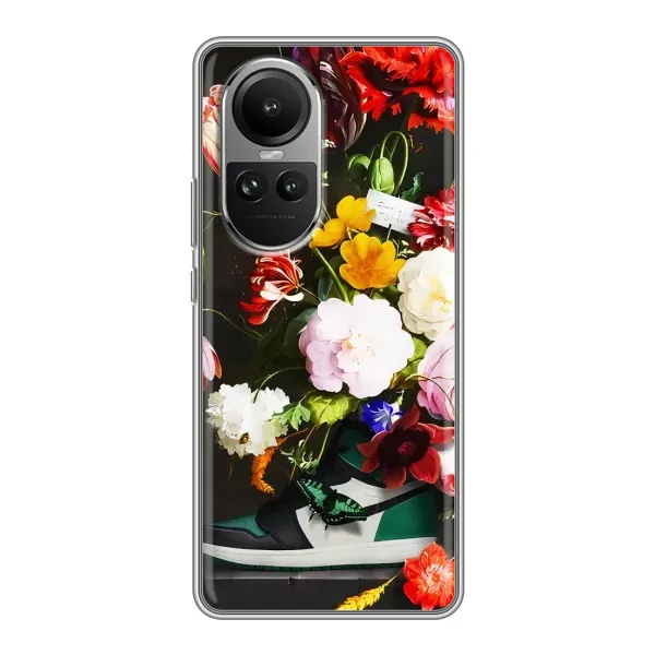 Чехол с принтом «Nike цветы» для OPPO Reno 10 Pro