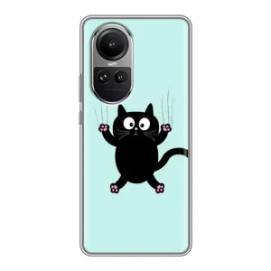 Чохол з принтом для Oppo Reno 10 Pro (AlphaPrint) Модні коти (Падаючий кіт)