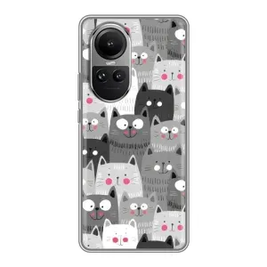 Чохли з Котиками для Oppo Reno 10 Pro (VPrint) (Мальовані котики)