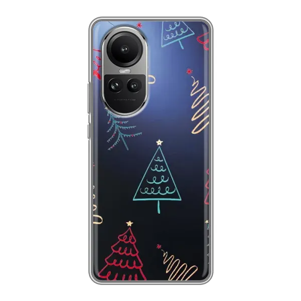 Чехол с принтом «Рождественские елки» для OPPO Reno 10 Pro