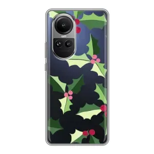 Зимні Чохли для OPPO Reno 10 Про - прозорий фон (Різдвяний фон)