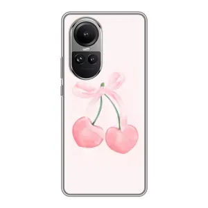 Чехол с розовым рисунком для Oppo Reno 10 Pro (Розовые вишни)