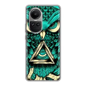 Чехол с птицами на Oppo Reno 10 Pro (VPrint) (Сова с глазом)