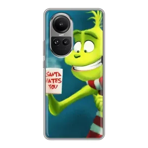 Рождественские Чехлы для Oppo Reno 10 Pro (VPrint) (Зеленый Гринч)