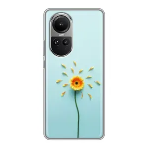 Чехлы с Цветами для Oppo Reno 10 Pro (VPrint) (Желтый цветок)