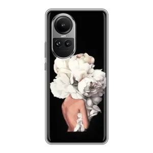 Чехлы (ART) Цветы на Oppo Reno 10 (VPrint) (Белые цветы)
