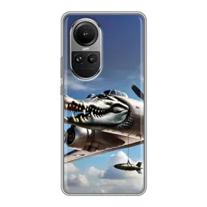 Чехол с мемом Тралалело тралала на Oppo Reno 10 (Бомбардиро крокодило)