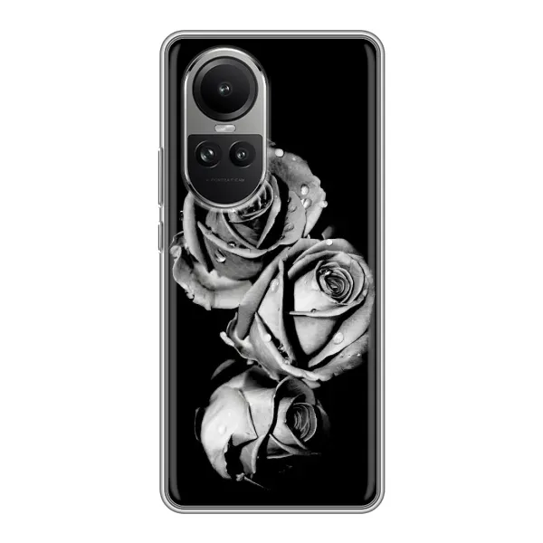 Чехол с принтом «Черная роза» для OPPO Reno 10