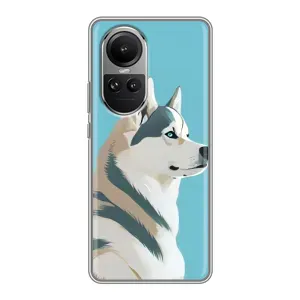 Чехол с Хаски для Oppo Reno 10 - (AlphaPrint) (Хаски арт)