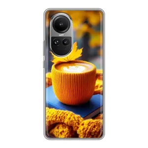 Чохол з унікальним дизайном 'Осінь з кавою' для Oppo Reno 10 (Кава на жовтому пледі)