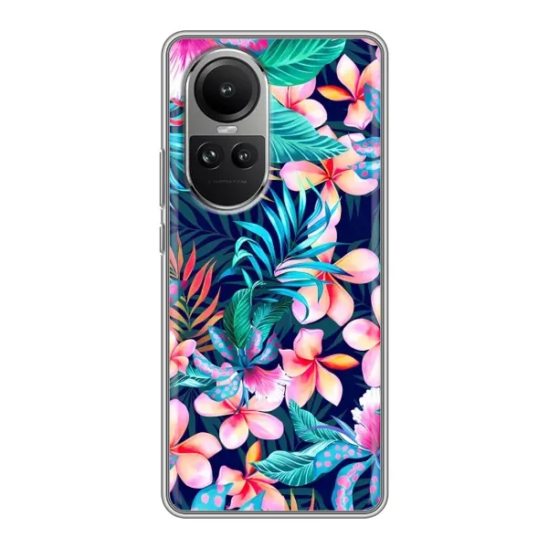Чехол с принтом «Красочные цветы» для OPPO Reno 10