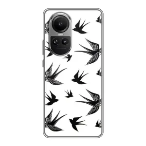 Чохол з пташками на Oppo Reno 10 (VPrint) (Ластівки)