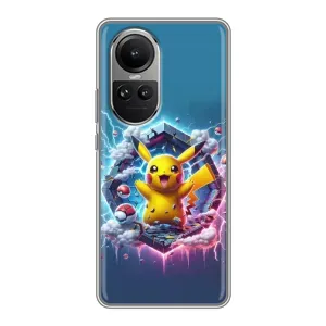Чохол з Пікачу на Oppo Reno 10 (Лого Пікачу)