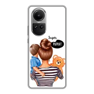 Чехол с печатью для Oppo Reno 10 - (Мама с ребенком) (AlphaPrint) (Мама с сыном)