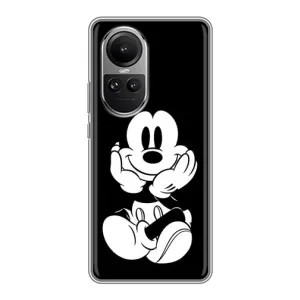 Міккі Маус чохол для Oppo Reno 10 (AlphaPrint - Мультяшні) (Маус на чорному)
