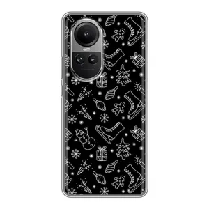 Новорічні, Святкові Чохли для Oppo Reno 10 - 2024 год (Новорічний фон)