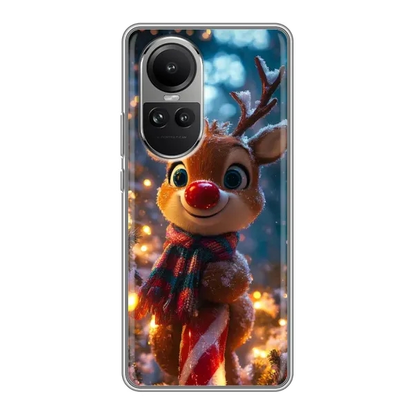 Чехол с принтом «Олень с шарфом» для OPPO Reno 10 Чехол с принтом «Олень с шарфом» для OPPO Reno 10
