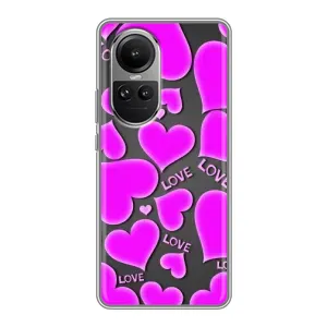 Чехлы для любимой на Оппо Рено 10 (VPrint) (Pink hearts)