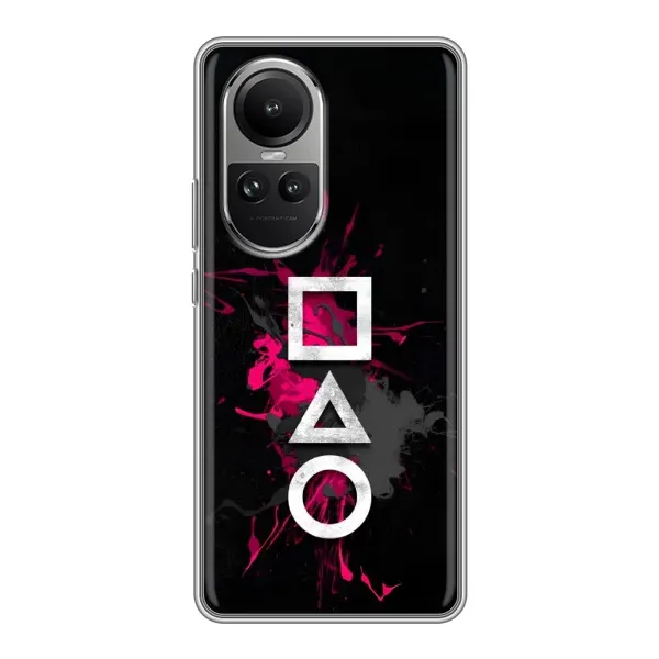 Чехол с принтом «Символы Игра кальмара» для OPPO Reno 10