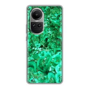 Мраморный чехол на Oppo Reno 10 (VPrint) (Салатный Мрамор)