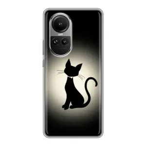 Чохол з принтом для Oppo Reno 10 (AlphaPrint) Модні коти (Силует котика)