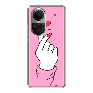 Чехол с принтом для Oppo Reno 10 (AlphaPrint - Знак сердечка)