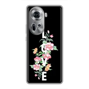 Чехлы для любимой на Оппо Рено 11 5G (VPrint) (Цветы LOVE)