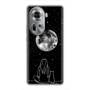 Чохол з малюнком кіт на Oppo Reno 11 5G (Дівчина з котом)