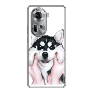 Чехлы с собаками для Oppo Reno 11 5G (VPrint) (Довольный Хаски)