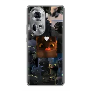 Чехол как приручить дракона на Oppo Reno 11 5G (Дракон коллаж)