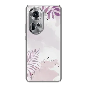 Чохол з квітковим принтом на OPPO Reno 11 5G (Фіолетове листя)