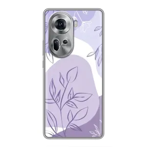 Силконовий чохол з принтом в квітах на Oppo Reno 11 5G (Фіолетове листя абстракція)