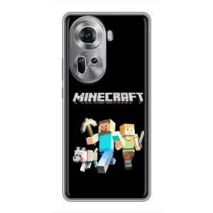 Чехол Майнкрафт на Oppo Reno 11 5G (AlphaPrint) Minecraft (герои Minecraft)