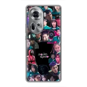 Чехол Гра в кальмара для Oppo Reno 11 5G (Коллаж Игра кальмара)